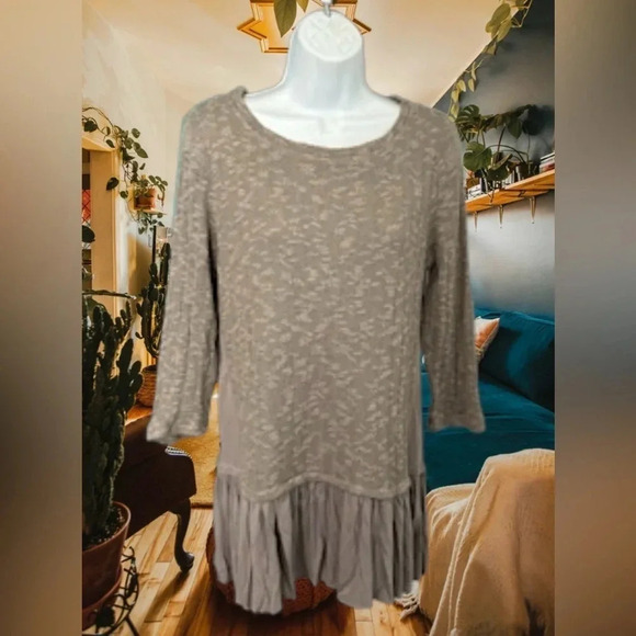 Indigo Thread Co. Top Women's Medium Peplum Hem‎ Bohemian Festival 3/4 Sleeve - Picture 2 of 14